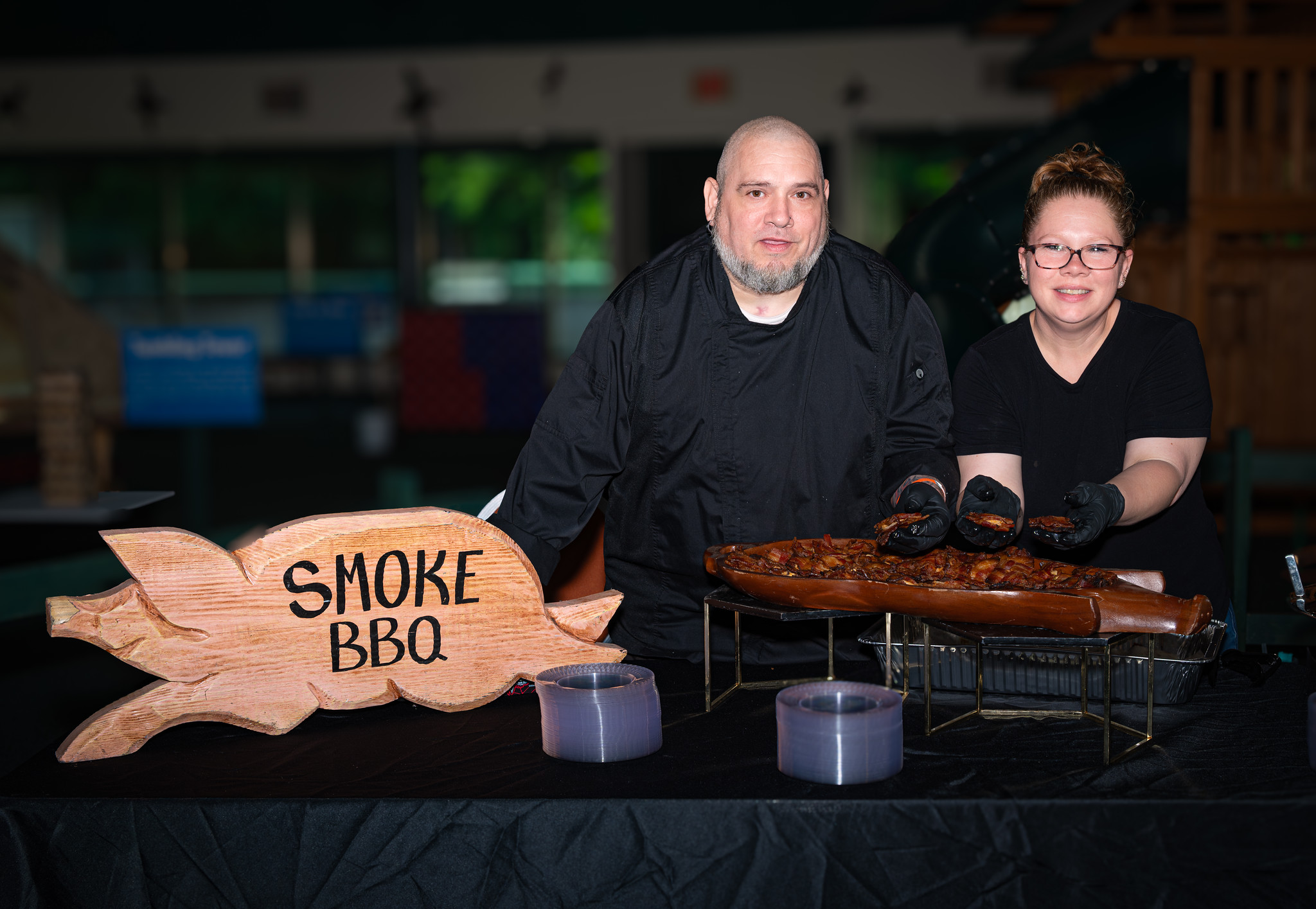 Delicious bacon-themed appetizer presentation